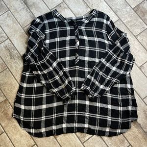 Talbots 3Xp black and white flannel